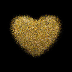 Wall Mural - vector illustration of gold heart