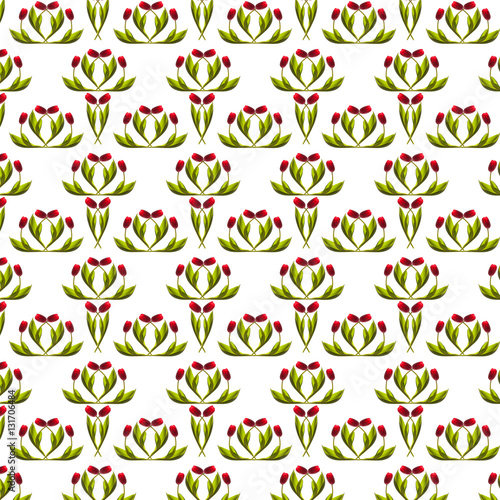 pattern beautiful elegant red tulips