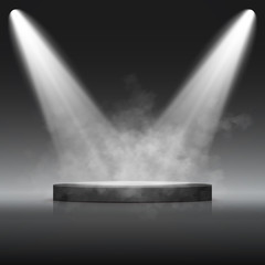 Wall Mural - illuminated festive stage podium scene for award ceremony. vector