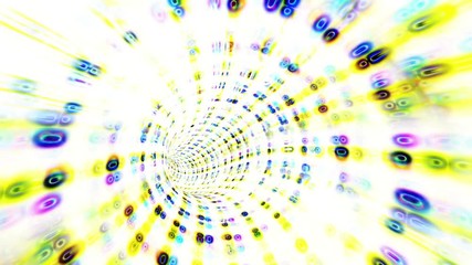Wall Mural - A vortex tunnel of streaming abstract data (Loop).