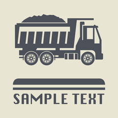 Truck icon or sign, vector illustration