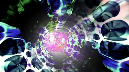 Wall Mural - A tunnel vortex of streaming strands of plasma and light (Loop).