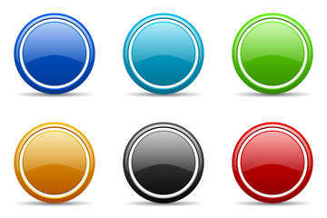 Leinwandbilder - Set of colorful web empty vector icons.