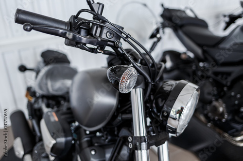 Fotografija details of motorcycle, Motorbike into deep,