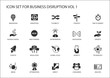 Digital business disruption icon set