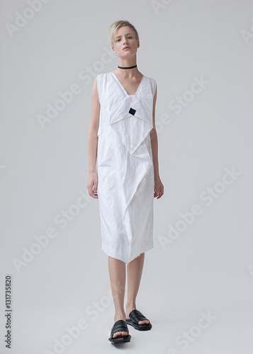 asymmetrical linen dress