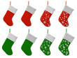 Set of realistic christmas socks 3d illustration