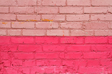 Pink brick wall as background, texture