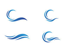 Water Wave Symbol And Icon Logo Template Vector
