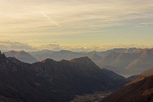 A View Of The Alps And Prealps From Valtorta At Sunset