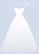 White bridal shower dress fashion illustration.