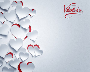 Wall Mural - paper hearts valentine's day - 3d romantic card / background ( love , valentine )