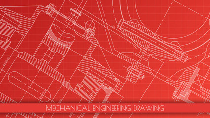 Wall Mural - Mechanical Engineering drawing. Engineering Drawing Background.