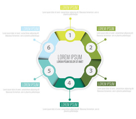 Aufkleber - Vector infographic circle with six steps