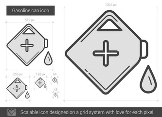 Sticker - Gasoline can line icon.