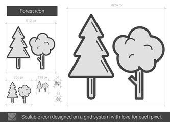 Sticker - Forest line icon.