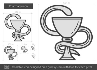 Poster - Pharmacy line icon.