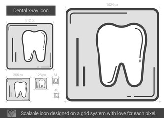 Poster - Dental x-ray line icon.