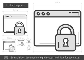 Poster - Locked page line icon.