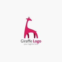 Giraffe Design Template. Wild Animal Vector Illustration