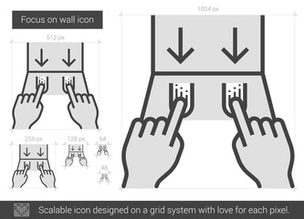 Sticker - Wall focus line icon.