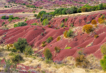 Wall Mural - Lac du Salagou Badlands - Badlands near Lac du Salagou in France