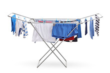 Rack dryer with clothes hanging