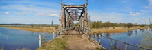 Panoramic View Of Abandoned Railway Bridge (Riga, Latvia) 