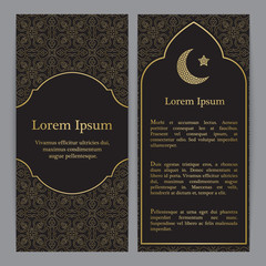 Sticker - Vector banners in black and gold colors.