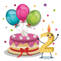 happy birthday celebration card vector illustration design