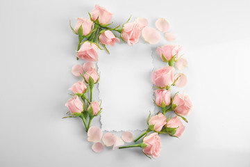 Poster - Floral frame on white background