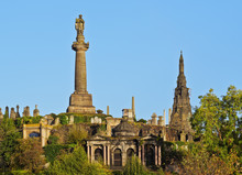 UK, Scotland, Lowlands, Glasgow, View Of The Necropolis, Victorian Cemetery.