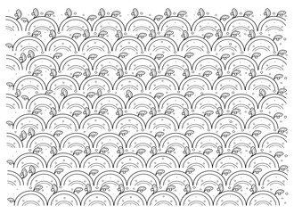  Thai Wave Pattern, Illustration of Beautiful Black and White Vintage Texture Wallpaper Background for Add Content or Picture.
