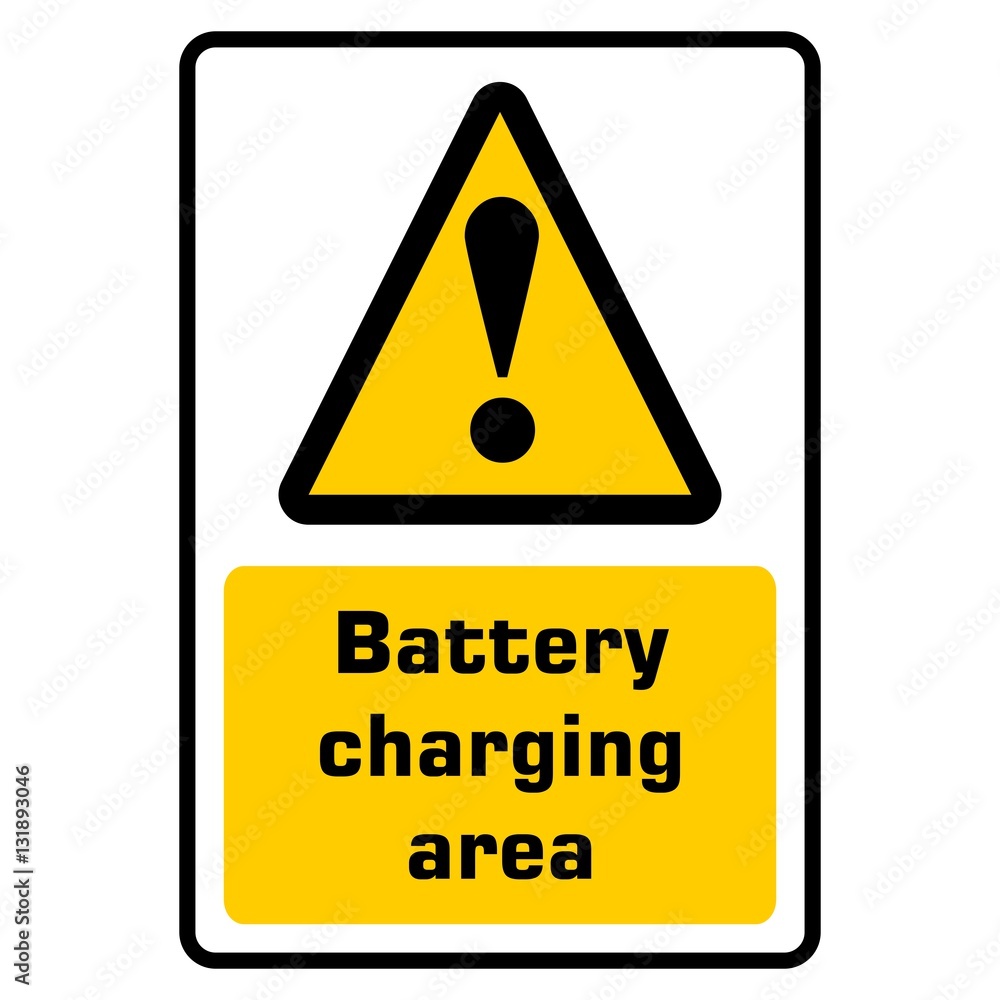 Warning battery charging sign Stock Vector | Adobe Stock