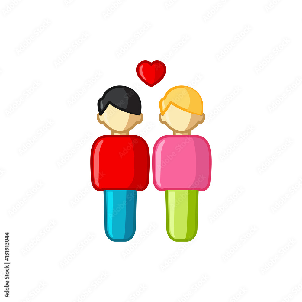 gay couple icon illustration Stock Vector | Adobe Stock