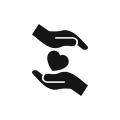 Sticker - hands holding heart icon illustration