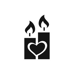 Sticker - candle heart icon illustration