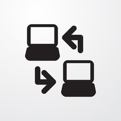 laptop connection icon vector