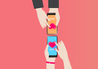 Smartphone Serch Heart for love in Valentine Day
