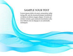 Abstract smooth color wave vector. Curve flow blue motion illustration. Smoke blue wave design. Vector lines.