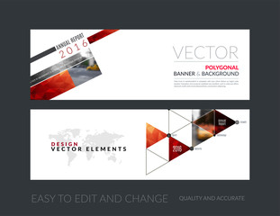 Wall Mural - Vector set of modern horizontal website banners with rectangular