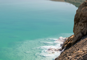 Curved shore of the Dead sea - Israel