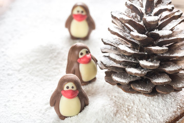 Poster - Chocolate candies in the shape of penguins