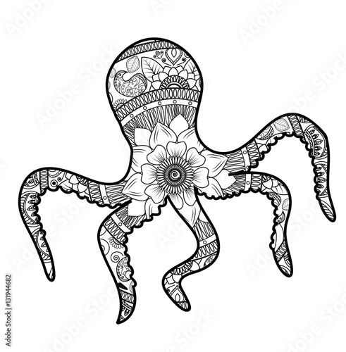 Download Vector illustration of an octopus mandala for coloring ...
