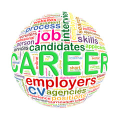 Sticker - Wordcloud word tags ball of career