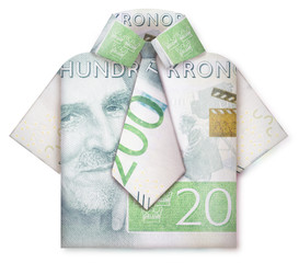 Canvas Print - Folded money business man