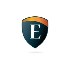 Wall Mural - Initial Letter E Shield Logo