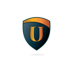 Wall Mural - Initial Letter U Shield Logo Design