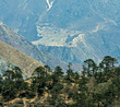 View from hotel Everest View on the village Phortse - Nepal, Himalayas