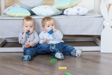 boy twins playing